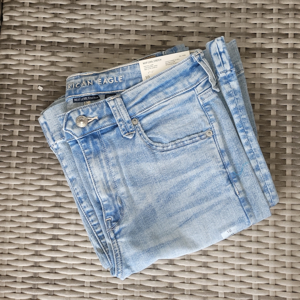 American Eagle Outfitters Women's Light Blue Festival Flare Jeans